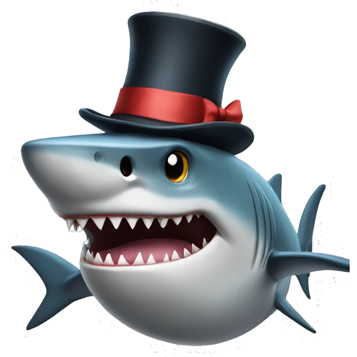 shark with tophat emoji