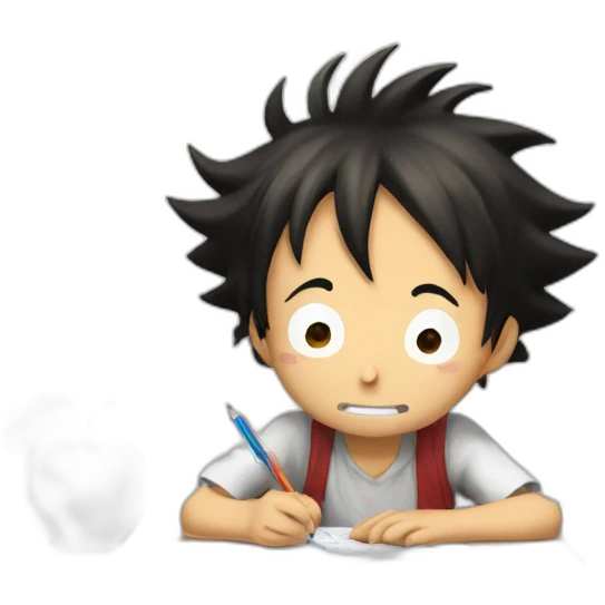 luffy doing his math homework emoji