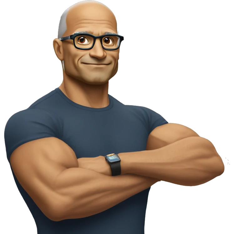 satya nadella flexing emoji