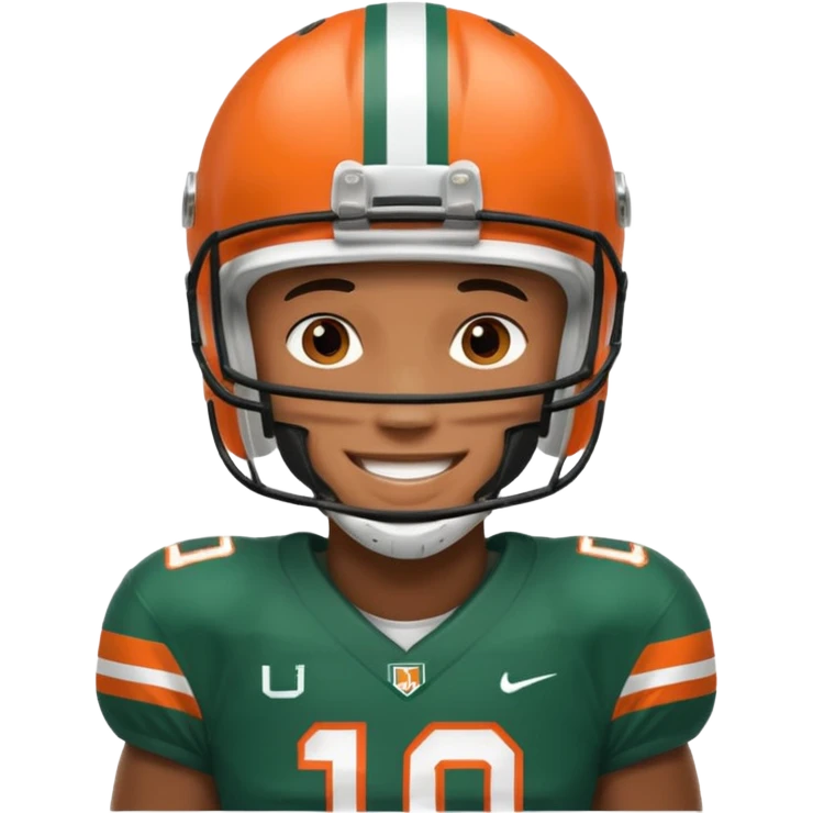 black football player for the university of miami wearing number 10  emoji
