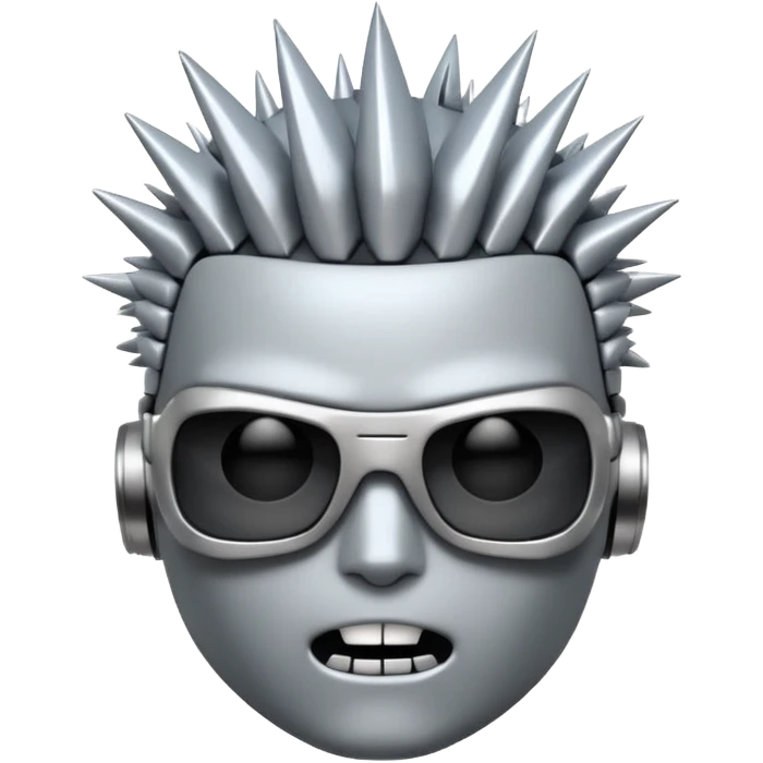Robot emoji with a "Karen" haircut and angry facial expression, make it look comically robotic (closer to Robot than Human) emoji