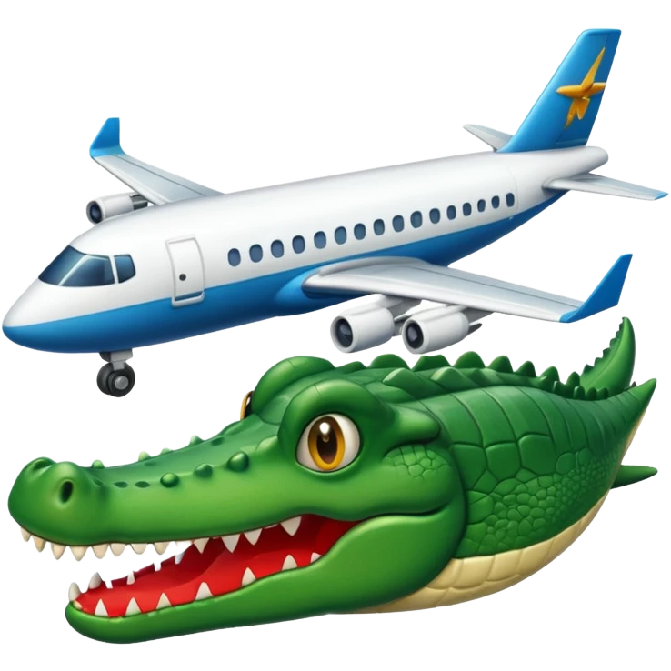 Cocodrilo y un avión  emoji