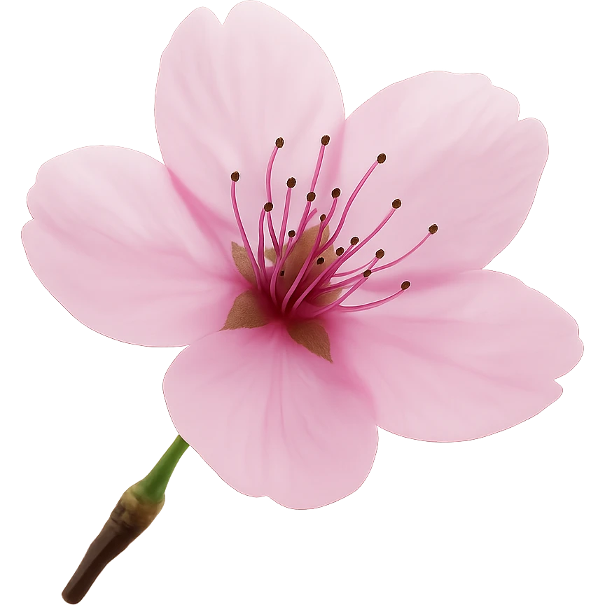 pink cherry blossom, remove background emoji