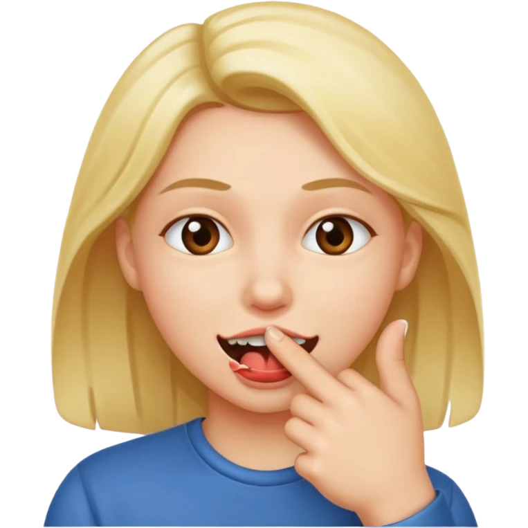 Mordiéndose un dedo  emoji