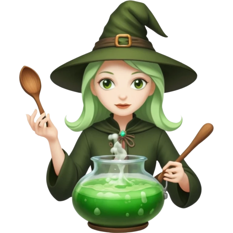 green witch cooking potion emoji