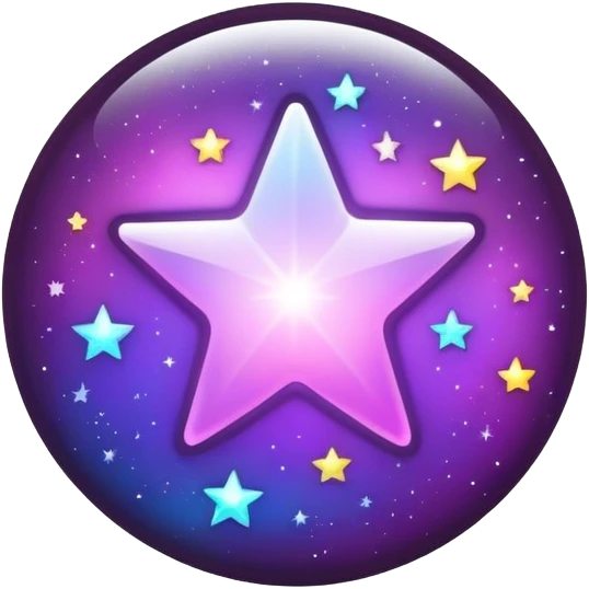 A round galactic colored button with twinkling stars in the center emoji