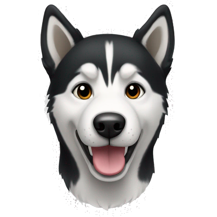Short haired black and white husky emoji