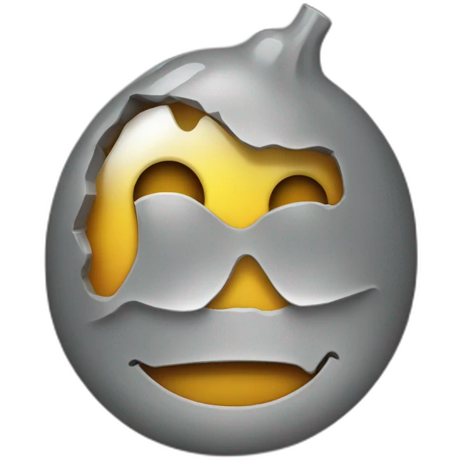 A smelted smiley emoji