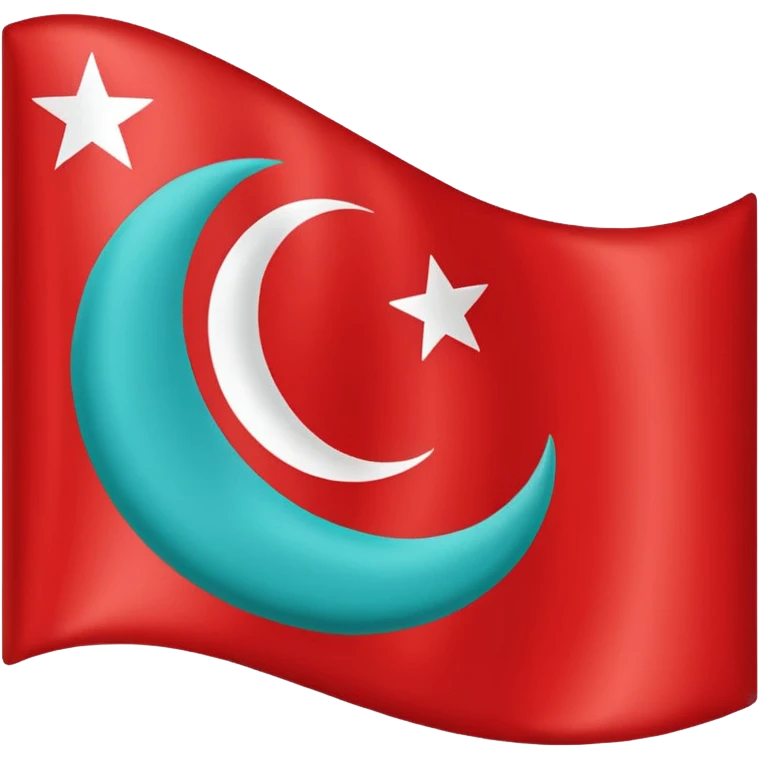 Turkuaz renginde türk bayrağı yapar mısın. Bayrak. I want to flag. 🇹🇷 Like this but turquoise  emoji
