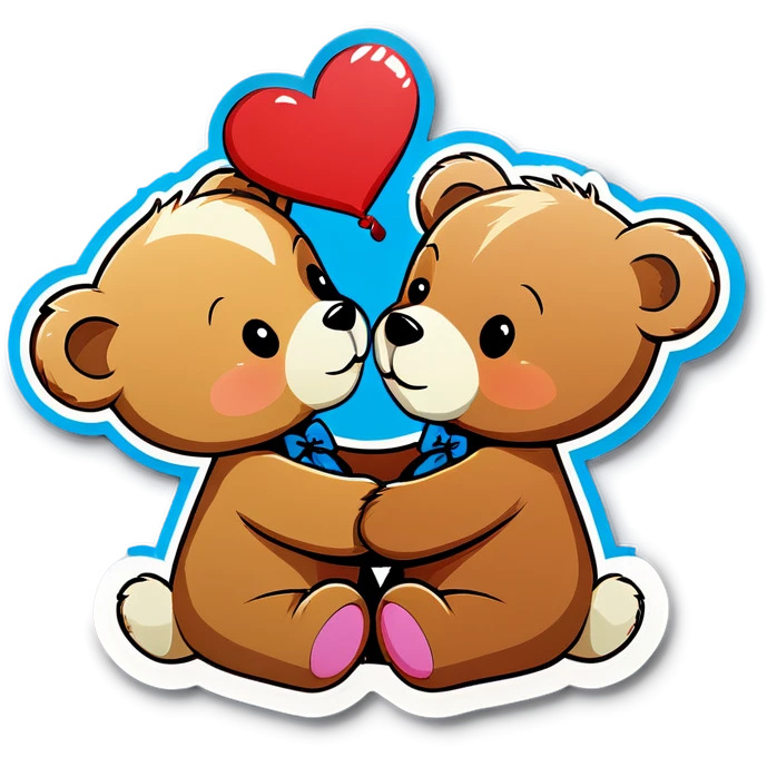 Kissing teddy bears emoji