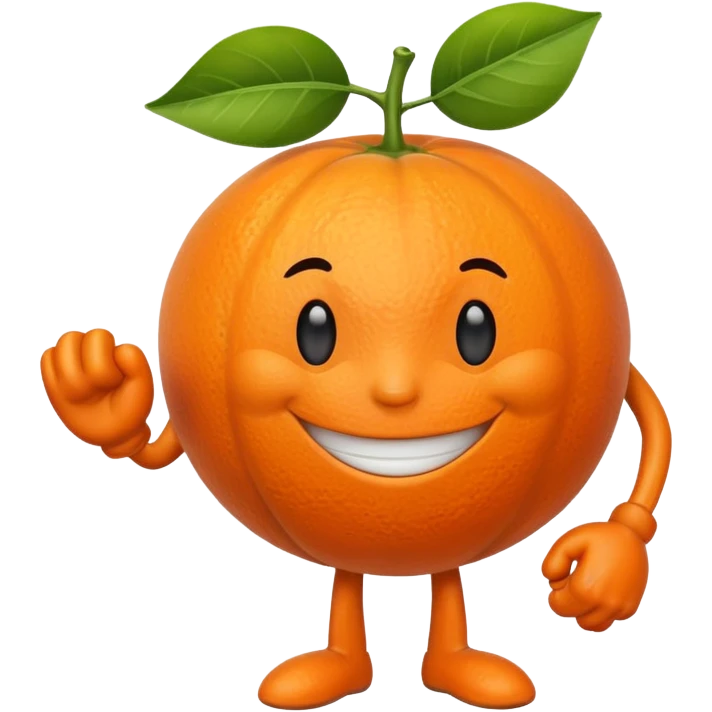 Muscle Orange Fruit Character emoji