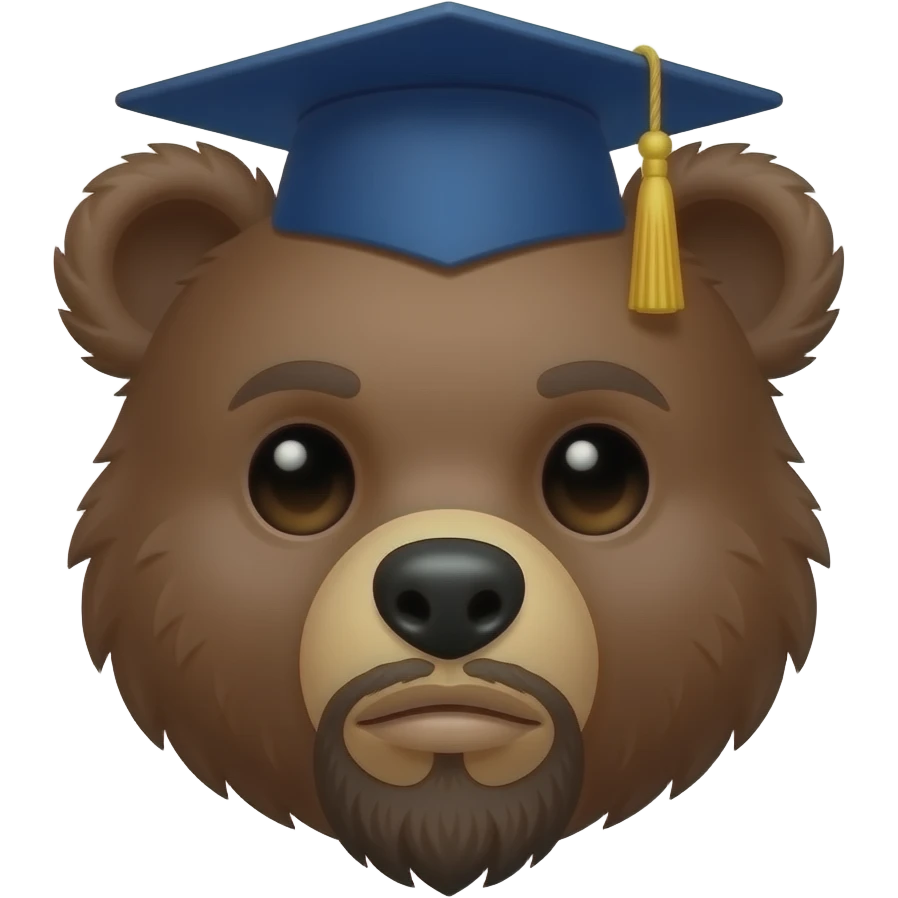 kanye west with a bear that has a college hat on emoji