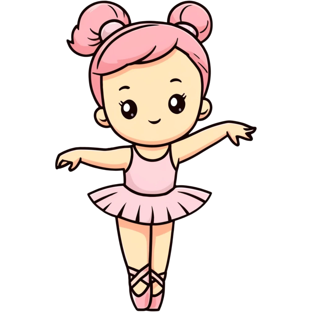 cute and expressive ballerina girl emoji