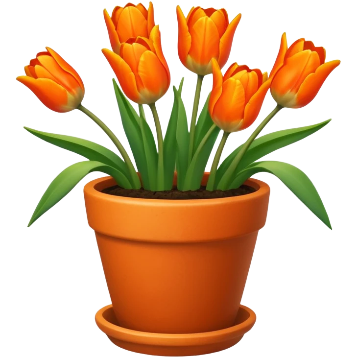 orange tulips flower pot emoji