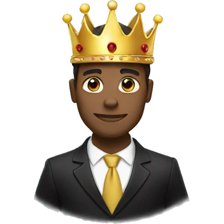 Man black suit crown emoji