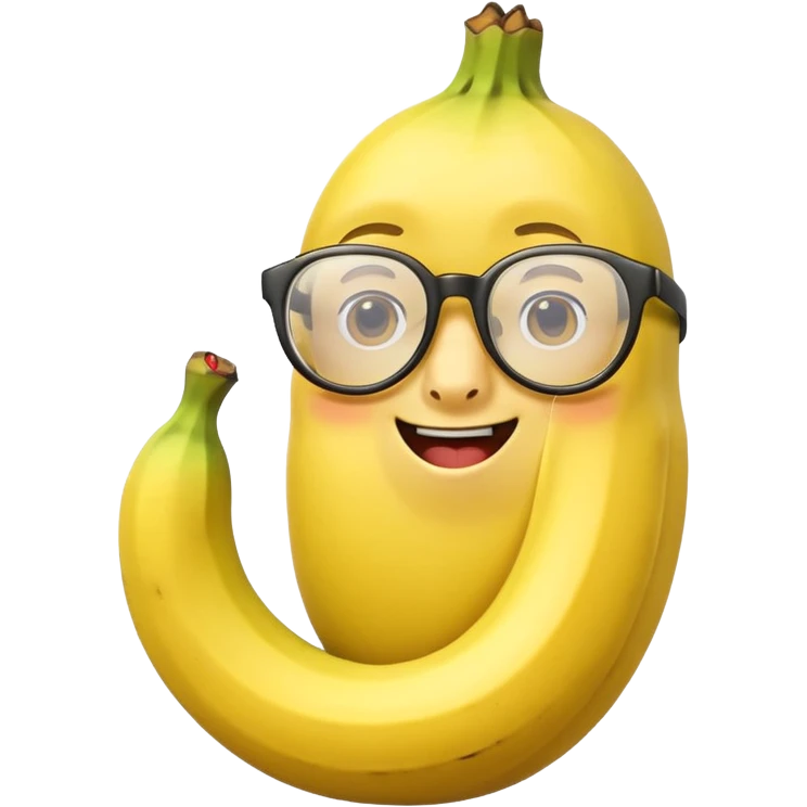 single banana with glasses emoji