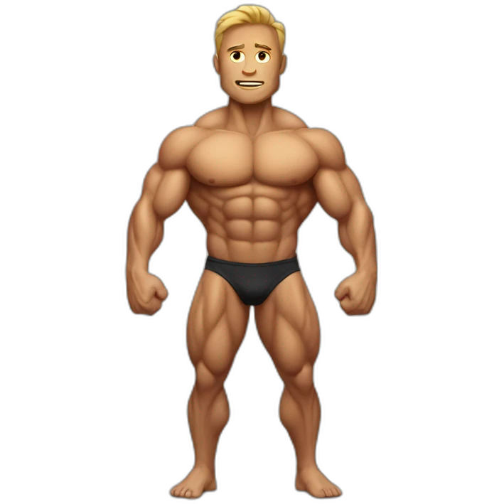 Full body muscle man emoji