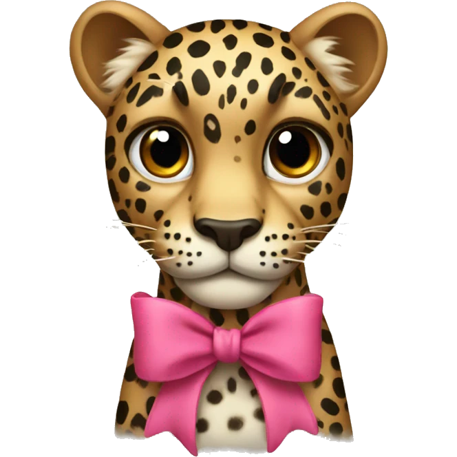 leopard with a bow emoji