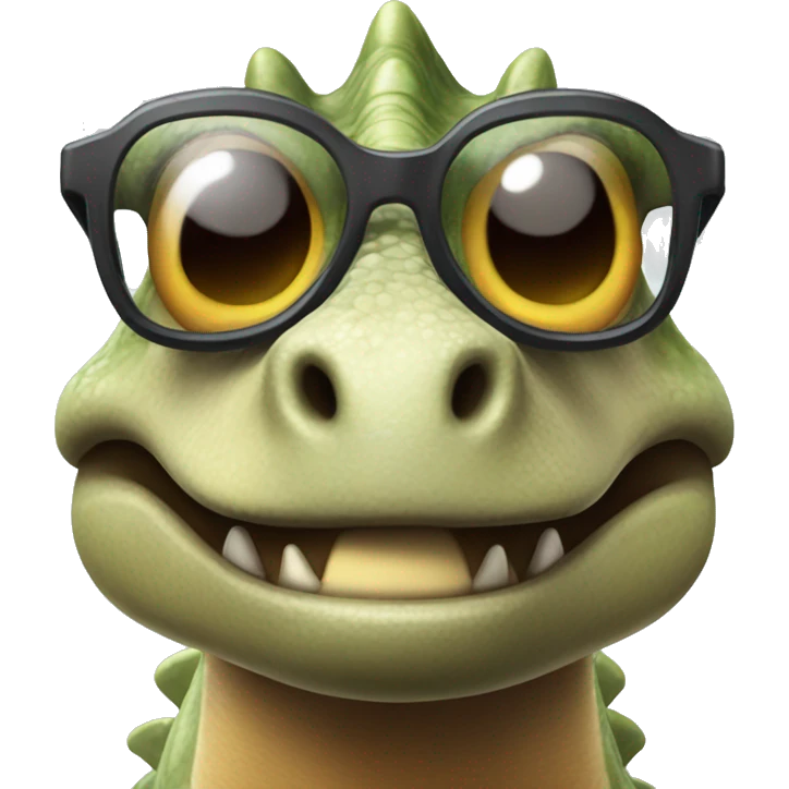 Dinosaurio con gafas  emoji