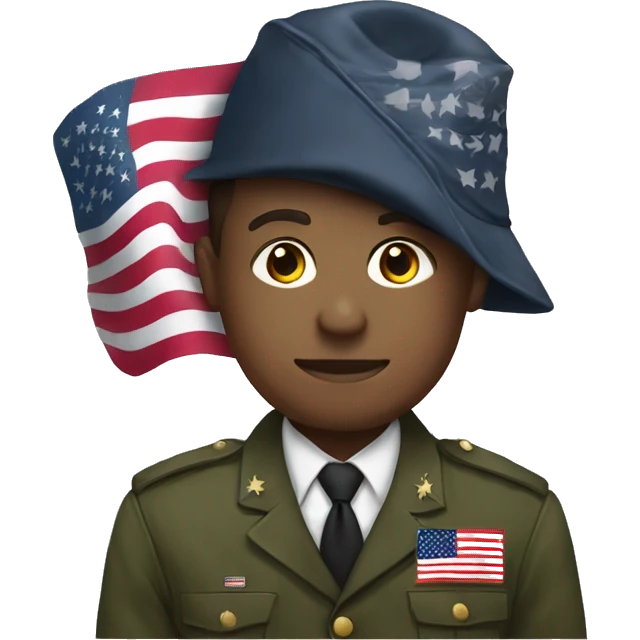 Kalama harris holding an americn flag in military attire  emoji