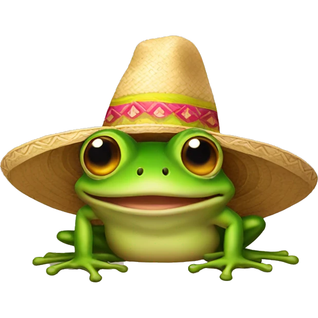 Frog wearing a sombrero emoji