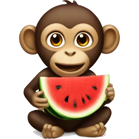 Monkey eating watermelon  emoji