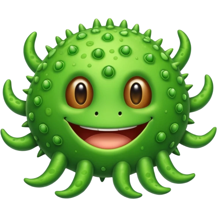 smiling green virus emoji