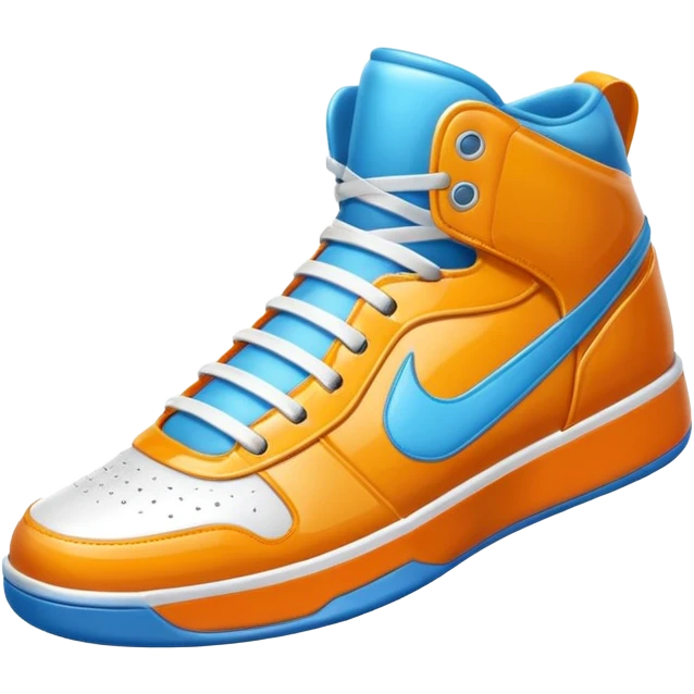 basketball sneaker object icon, high-top shoes, sporty design, glossy details, 3D cartoon, mobile game icon style, centered, clean background, no text, no watermark
 emoji