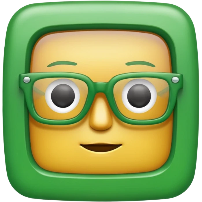 Green Square glasses. emoji