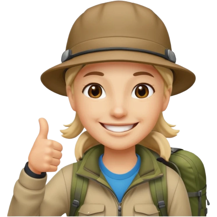 person with thumb up and hiking hat emoji