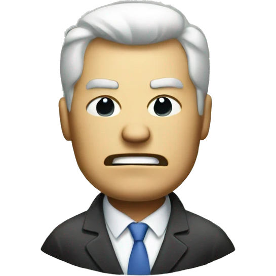 Angry large business man with money emoji