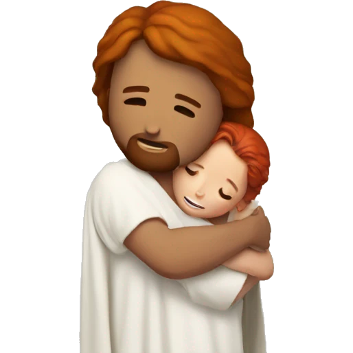 Jesus hugging red hair child  emoji