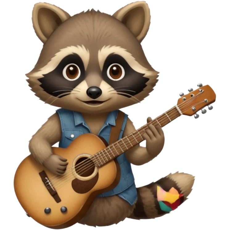 Raccon with guitar emoji