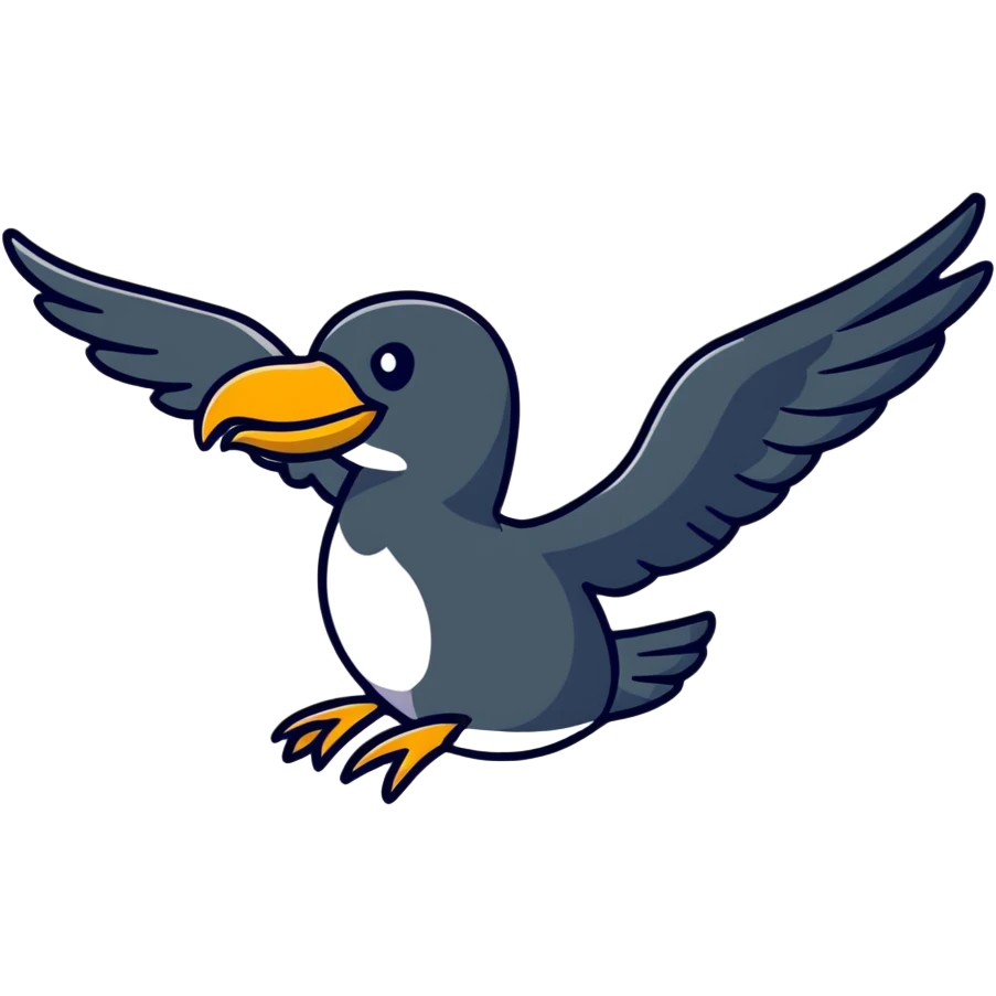 Liver bird, mythical bird symbol of Liverpool, cormorant-like bird with outstretched wings emoji