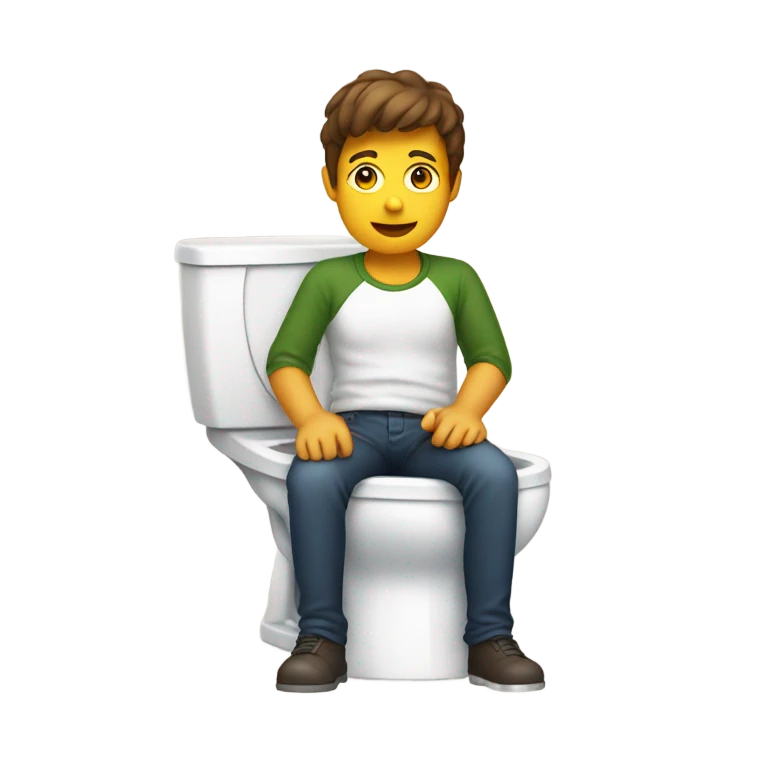 Sitting on toilet emoji