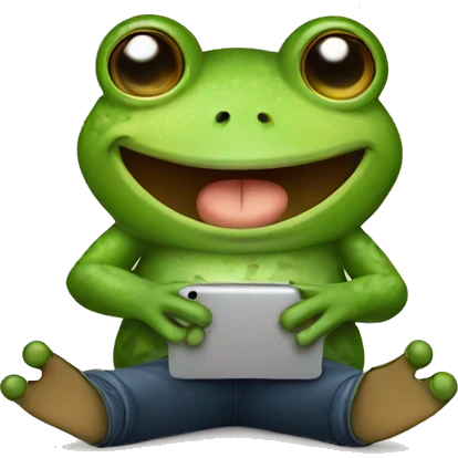 Frog texting  emoji