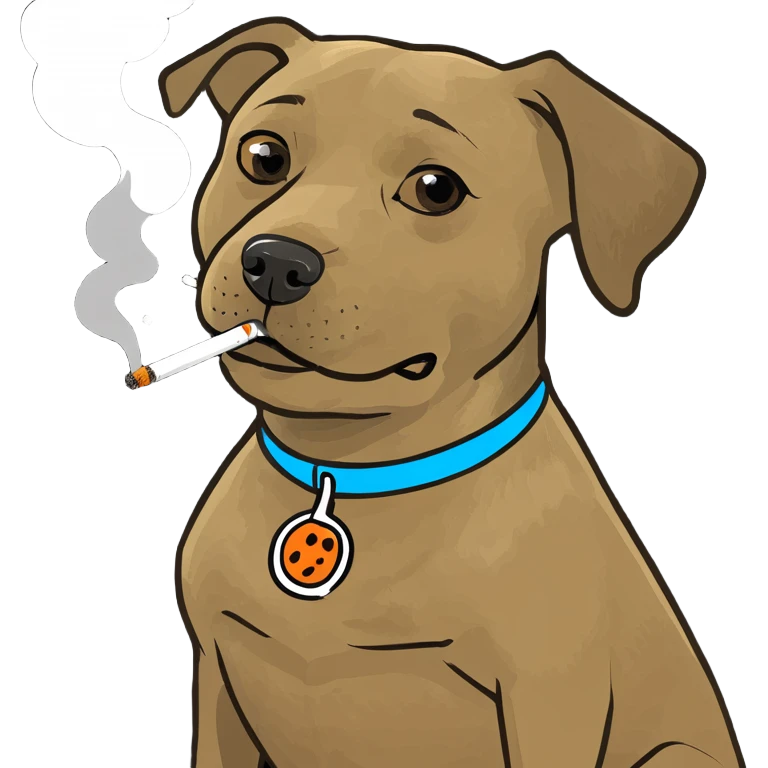 Dog smoking emoji