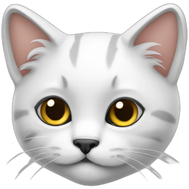 gatito blanco con orejas negras emoji