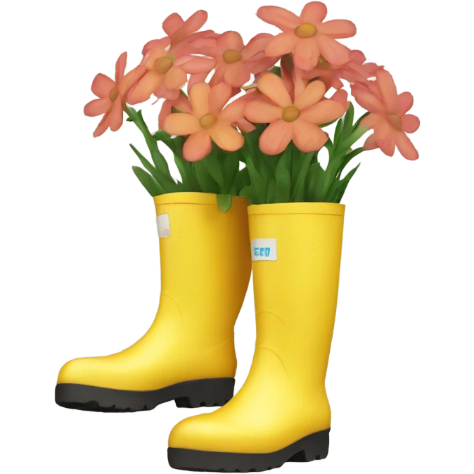 Flowers in yellow rain boot  emoji
