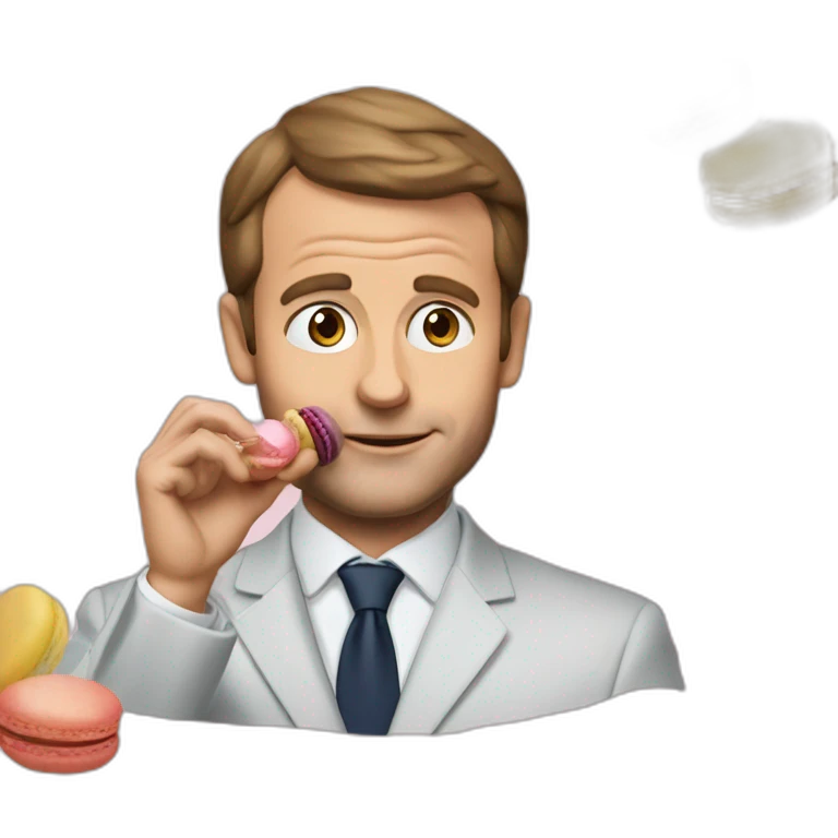 Macron qui mange des macaron emoji