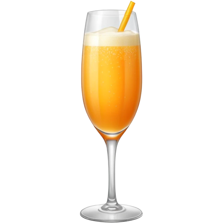 Mango Bellini in einem Sektglas mit viel sprudel emoji