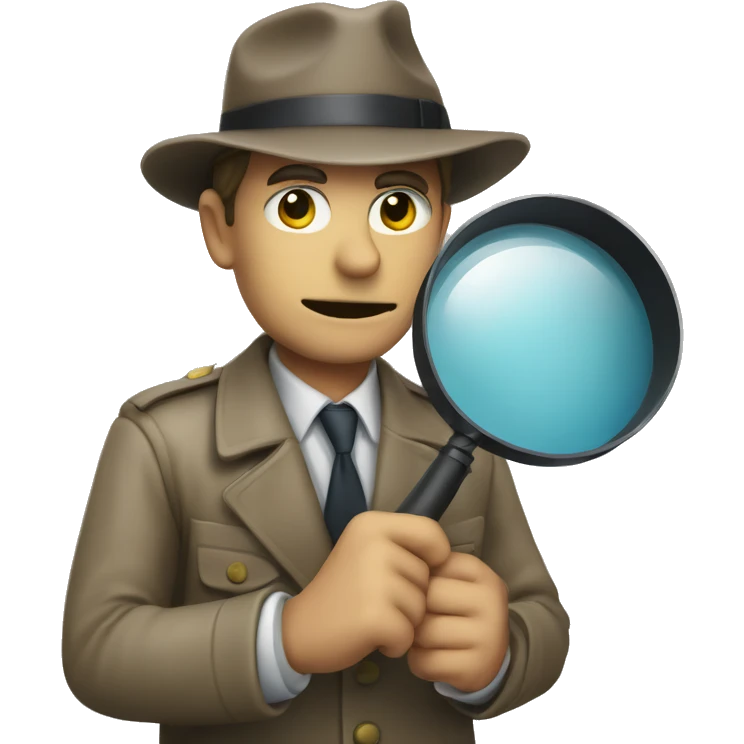 detective with magnifying glass in his hand emoji