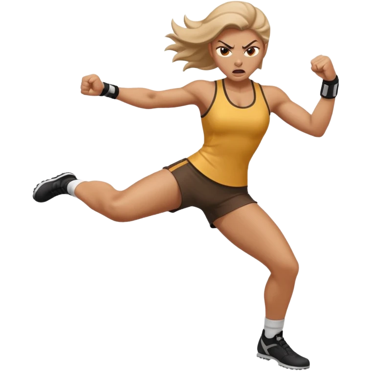 Woman angry kicking emoji