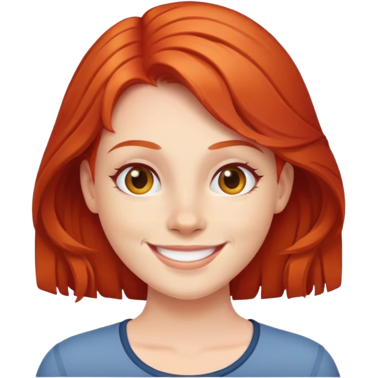 red head smiling emoji