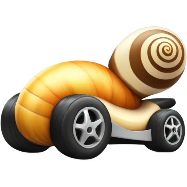 Snail driving a race car emoji