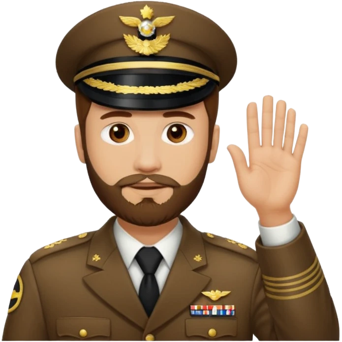 Cop with short brown hair and beard saluting emoji