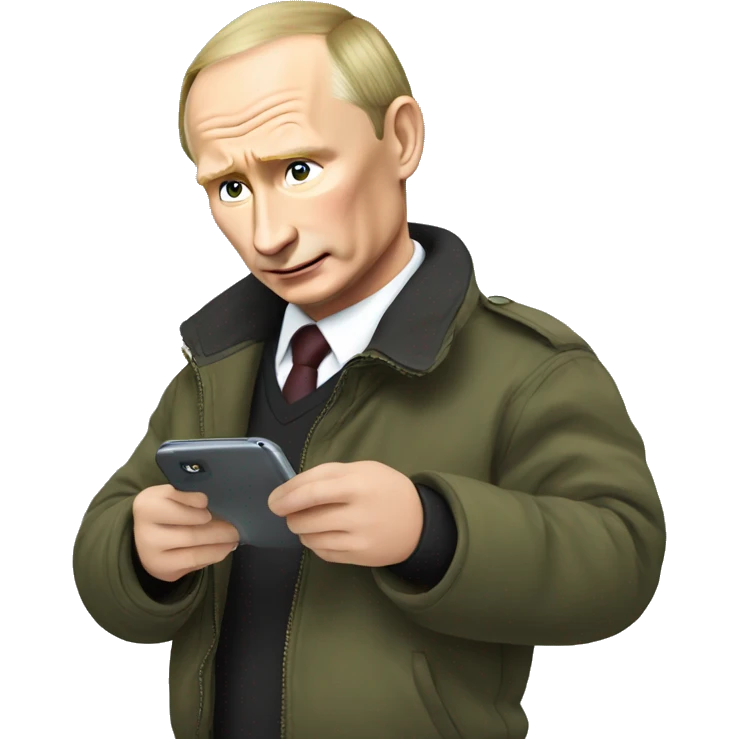 Putin with smarphone emoji