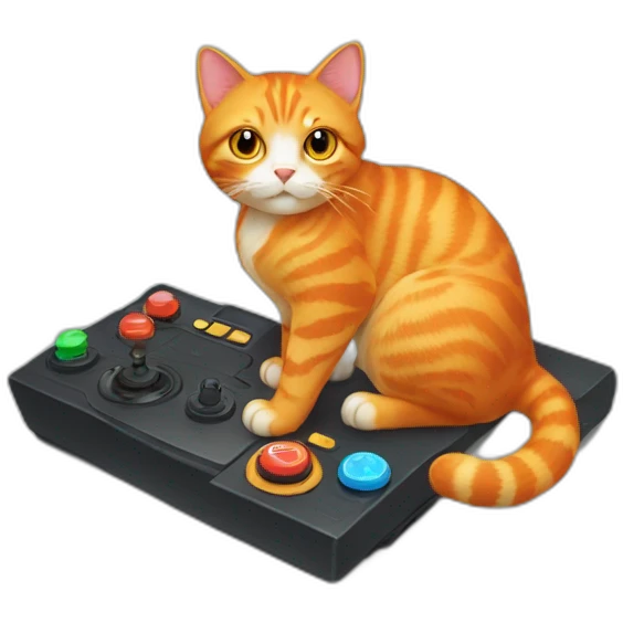Orange cat with joystick  emoji