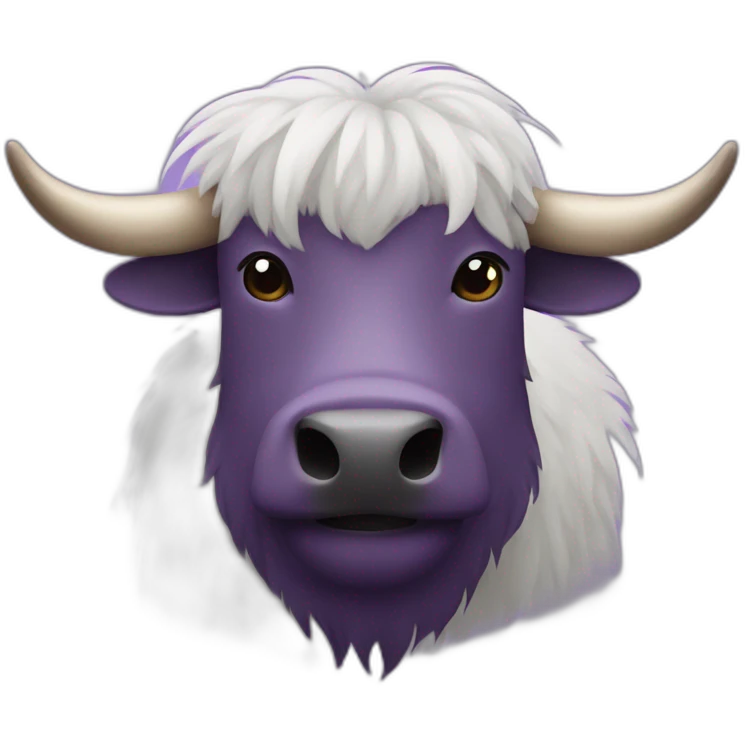 yak with purple moustache emoji