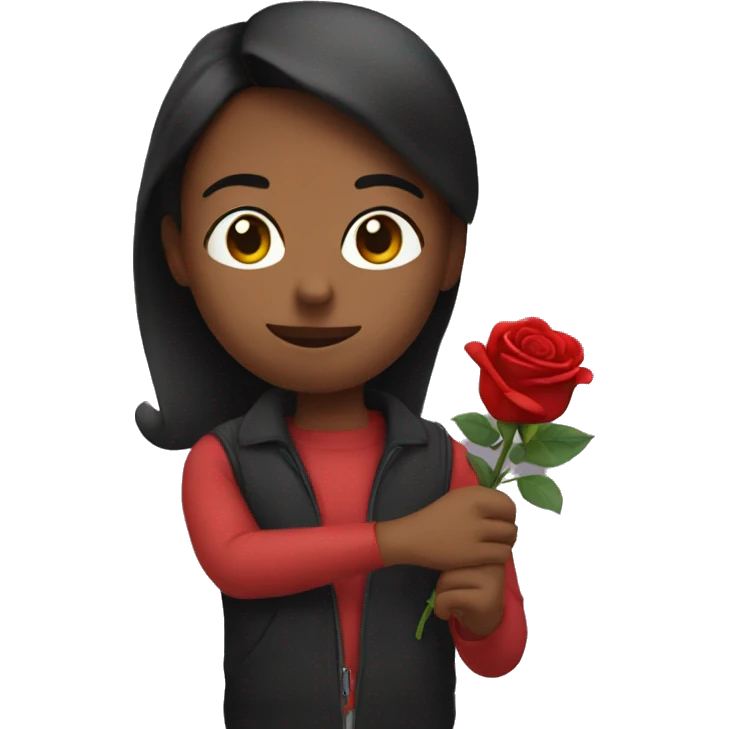 Me holding a rose emoji
